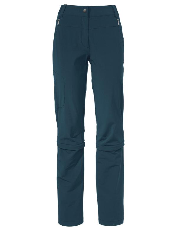 VAUDE Women's Farley Stretch Capri T-Zip Pants III dark sea Gr&ouml;&szlig; 44-Short