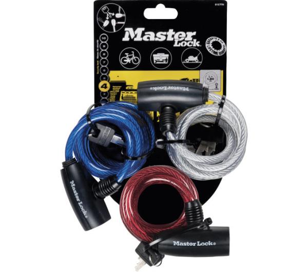 Master Lock Kabelschloss Family 3er Pack 8 mm x 1800 mm Schlüssel gleichschließend