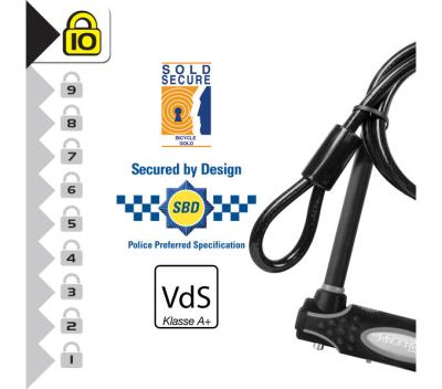 Master Lock Bügelschloss 8274 Schwarz 13 mm x 210 mm x 110 mm / 10 mm x 1200 mm Schlüssel Produktbild 2