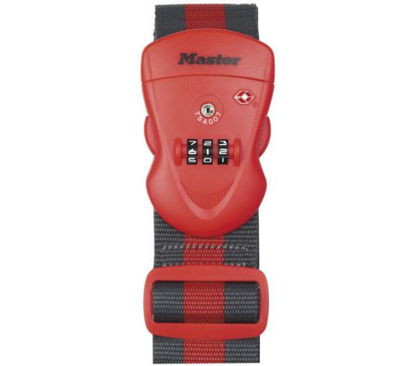 Master Lock Gepäckgurt mit Zahlenschloss Rot 950 - 2000 mm