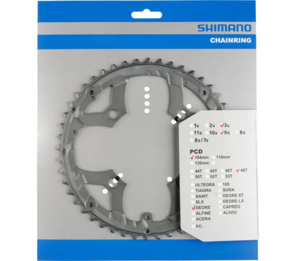SHIMANO Kettenblatt DEORE FC-M590, FC-M591 48 Zähne für KSR